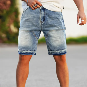 Shorts en jean vintage personnalisés pour homme – Été, décontracté, taille mi-haute, respirant, séchage rapide, 100 % coton, bords bruts, fermeture éclair et décoration strass - Product Image 5