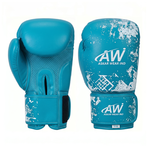 ถุงมือชกมวย Askar Wear Ind ขนาด 12 ออนซ์ ปิดด้วยเวลโคร ระบายอากาศได้ดี สำหรับผู้ใหญ่ สีน้ำเงิน พิมพ์ลายแบบ Sublimation - Product Image 1