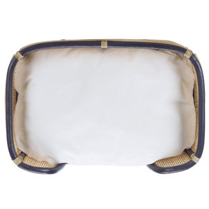 Sofá Moderno de Mimbre para Mascotas con Marco de Ratán, Ribete Azul Marino, Cama Rectangular de Mimbre para Perros, Cojín Tipo Tumbona, Venta Directa de Fábrica, Muebles al por Mayor - Product Image 4