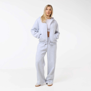 Ensemble de survêtement d'hiver pour femme 100 % coton à capuche, coupe longue, imprimé délavé, décontracté, coupe ample - Product Image 4