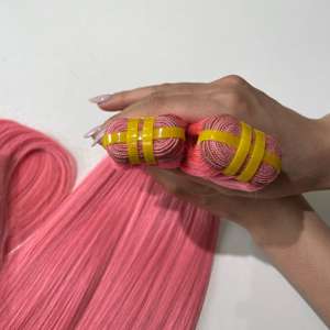 Ensemble de Cheveux Humains Bruts de Haute Qualité Ensemble et Fermeture Super Double Dessiné Ombre Rose Couleur Os Droite Prix Usine - Product Image 2