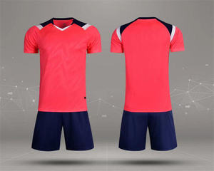 Ensemble de maillots de football pour hommes avec shorts, polyester respirant, vêtements de sport pour adultes, impression par sublimation, design col en V, plusieurs couleurs - Product Image 3