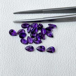 5x8mm Natural púrpura amatista pera corte facetado piedra preciosa suelta venta al por mayor excelente amatista hecha a mano para distribuidor de fábrica de joyería - Product Image 1