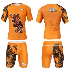 Conjunto de Rashguard Transpirable para MMA con Impresión Digital por Transferencia de Calor, Diseño Masculino, Impresión por Sublimación, Manga Larga, Ropa de Compresión - Product Image 1