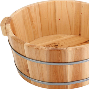 Bañera de madera de alta calidad para pies, cubo redondo de madera con asa para spa en casa, de fábrica en Vietnam - Product Image 2