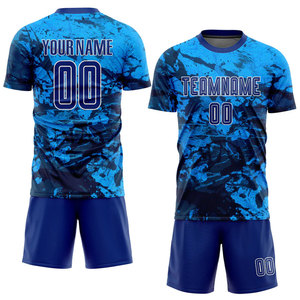 Maillot de football personnalisé de haute qualité à séchage rapide pour hommes, 100 % polyester, dégradé de couleurs, impression numérique, ensembles de vêtements de sport - Product Image 2