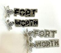 Pendientes de Aro Modernos Hechos a Mano con Cuentas de Algodón de Fort Worth para Mujer, Joyería para Fanáticas del Deporte, Día de Partido, Fiesta, OEM, ODM, Venta al por Mayor