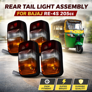 Conjunto de Luces Traseras de Auto Rickshaw para Bajaj RE-4S 205cc | Lámpara Trasera de Freno y Parada, Reemplazo OEM - Product Image 1