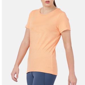 Custom <b>Peach</b> Tennis <b>Shirt</b> Women Top Selling Breathable Mesh Stretch Activewear Outdoor Quick Dry Tennis Training Tops - Product Image 3