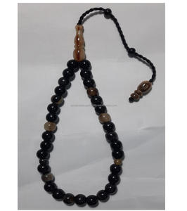 Perles religieuses islamiques élégantes et modernes Corne polie noire Perles Tasbih Chapelet élégant Corne d'espacement Misbaha 33/99 Perles OEM - Product Image 3