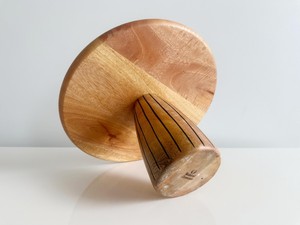 Hand Crafted Mango Wood Pedestal <b>Cake</b> <b>Stand</b> Contemporary Dessert Display by NS Overseas - Product Image 4