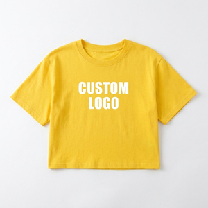 T-shirt court oversize uni pour femme avec logo personnalisé, épaules tombantes, style streetwear décontracté, fabricant - Product Image 5