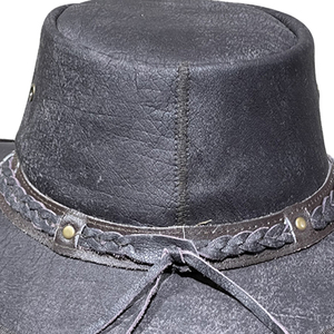 Chapeaux de cowboy pour femmes, protection solaire, large bord, chapeau western, bande tressée, clous en nickel, résistant aux intempéries, chapeaux en cuir tendance pour femmes - Product Image 5