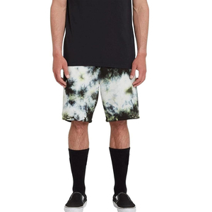 Shorts décontractés amples pour hommes grandes tailles, en toile polyester/coton, taille mi-haute avec cordon de serrage, longueur genou - Product Image 1