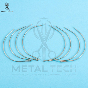 Aiguilles à extensions de cheveux incurvées en forme de C, design le plus récent, acier inoxydable de haute qualité, aiguilles à coudre pour tissage, outil de salon - Product Image 4