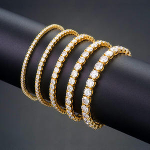 Pulsera de tenis de diamantes VVS premium, chapada en oro de dieciocho quilates sobre plata de ley, certificada por IGI, AMBER JEWELS, unisex, brillante - Product Image 4