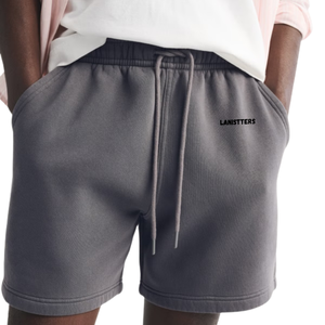 Mens Fleece Sweat Shorts Elastic Waist Drawstring Side Pockets <b>Back</b> <b>Patch</b> Pocket Relaxed Fit Wholesale OEM Manufacturer Supplier - Product Image 1