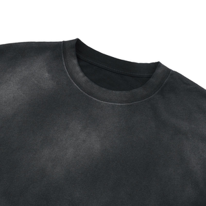 Camiseta al por mayor con lavado ácido, serie Signature, color negro carbón, acabado desgastado, tacto suave, fábrica de Sialkot - Product Image 3