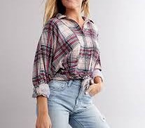 เสื้อเชิ้ตผ้าสักหลาดลายสก็อตสำหรับผู้ชาย แขนยาว บุผ้าฟลีซหนา  ลายตารางสีแดง เหมาะสำหรับฤดูหนาว - Product Image 6