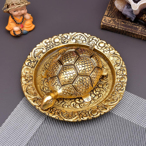 Plaque décorative en métal en forme de tortue, figurine d'animal, sculpture de table ornée, style vintage, décoration d'intérieur - Product Image 6