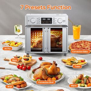 29.5QT French Door Stainless Steel Air Fryer <b>Toaster</b> Oven Combo Large Countertop Oven with 14 Presets Digital Control - Product Image 3