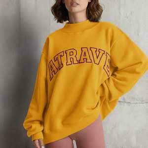 Sudadera de Forro Polar de Invierno para Mujer, de Poliéster/Algodón, Cuello Alto, Manga Larga, Oversize, Ligera y Holgada - Product Image 4