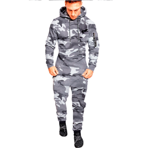 Conjunto Deportivo de Invierno para Hombre, Sudadera con Capucha y Pantalones de Chándal de Corte Regular, Felpa, Color Sólido, para Deportes al Aire Libre, con Logotipo Personalizado - Product Image 2