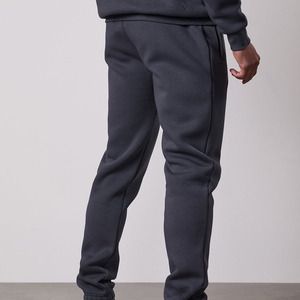 Men's Vintage Dark Gray Fleece Waterproof Breathable Sweatpants Elastic Waist Side Pockets Casual Joggers Autumn Wear Wholesale - Product Image 4