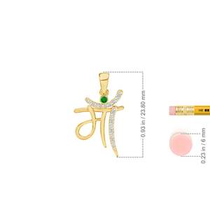 14K <b>Solid</b> <b>Gold</b> MAA Written Natural Green Emerald With Diamond Studded <b>Pendant</b> Certified Luxury Mother's Day Gift Mom <b>Pendant</b> - Product Image 3