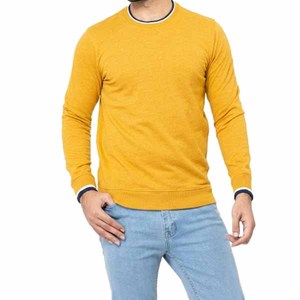 เสื้อสเวตเชิ้ตผู้ชายสีเหลือง คอกลม ทรงปกติ ผ้าถัก สีพื้น สวมใส่สบายๆ สำหรับฤดูใบไม้ร่วง แขนยาว - Product Image 2