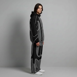 Wholesale OEM/ODM Factory Custom 3m <b>Reflective</b> Print Windbreaker <b>Jacket</b> and Nylon Pants <b>Men</b> Windbreaker Tracksuit - Product Image 3