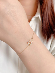 สร้อยข้อมือเพชรรูปหัวใจคู่สีโรสโกลด์ที่เพาะเลี้ยงในห้องปฏิบัติการ - Product Image 3