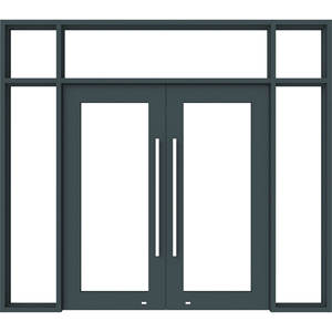 Système d'entrée en aluminium anodisé grain de bois, style carré, revêtement cuivre, série 6000, à commande hydraulique - Product Image 5