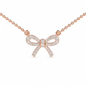 Collar con Colgante de Diamante Cultivado en Laboratorio con Lazo de Lujo para Mujer, Oro de 10K, 14K, 18K, Plata 925, 935, Joyería Fina - Product Image 3