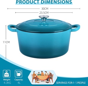 <span class=keywords><strong>Prix</strong></span> usine 24CM en <span class=keywords><strong>fonte</strong></span> émaillée four hollandais en <span class=keywords><strong>fonte</strong></span> <span class=keywords><strong>cocotte</strong></span> marmite avec couvercle pour la cuisson du pain - Product Image 2