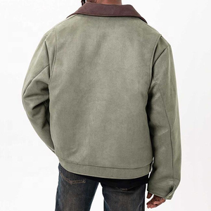 Custom Design Fashion Classic Genuine Leather Motorcycle <b>Jacket</b> <b>Men</b> <b>Slim</b> <b>Fit</b> V-neck Eco-Friendly & Windproof Streetwear OEM Logo - Product Image 3