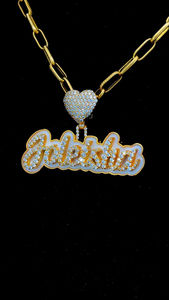 สร้อยคอจี้ชื่อเฉพาะตัวทำจากเงินทอง925สตาร์ลิ่งเคลือบเข้มพร้อมประกันหัวใจ - Product Image 4