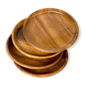 Serveur de charcuterie, 4 assiettes en bois, table à manger en bois d'acacia Offre Spéciale, plateau en bois pour sandwichs et desserts - Product Image 1