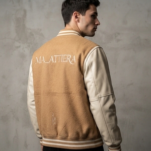 Veste pour homme MA-ATTIERA en polaire, laine et polyester, décontractée, col rabattu, logo brodé sur le devant, coupe classique, pour l'automne - Product Image 4