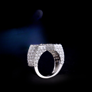Luxury Moissanite <b>Crown</b> Star <b>Ring</b> Sterling Silver Iced Out Mens Statement Fashion Jewelry Hip Hop <b>Ring</b> - Product Image 5