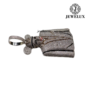 Jewelux Colgante de Cruz de Mickey Mouse con Incrustaciones de Diamantes, Plata 925, Chapado en Oro de 18K, Diseño de Dibujos Animados, Amuleto de Lujo Estilo Hip Hop, Unisex - Product Image 4