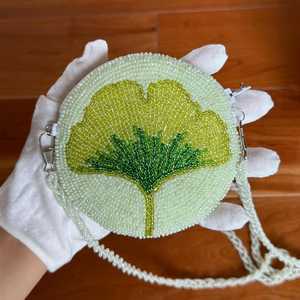 Colorful Glass Bead Embroidery Coin <b>Wallet</b> Handmade Decorative Pocket Pouch Secure Zip Change Organizer <b>Fabric</b> Crafts - Product Image 4
