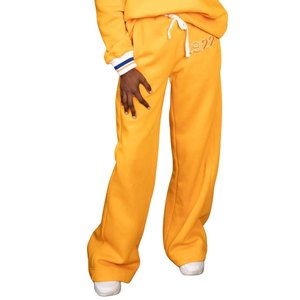 Sigma Gamma Rho Gold Wide Leg Fleece Set Women Two Piece Outfit Greek Sorority Sweatshirt <b>Pants</b> Casual Comfort Style - Product Image 6
