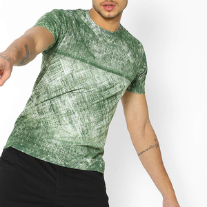 Men's Green Solid <b>Raglan</b> Sleeve T-Shirt Regular Fit O-Neck Casual Knitted Front Acid Wash Breathable Quick Dry 100% Cotton <b>Top</b> - Product Image 1