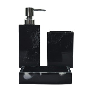 Juego de Accesorios de Baño Modernos de Resina Impermeable, 4 Piezas, Jabonera Rectangular, Portavasos, Organizador de Encimera - Product Image 3