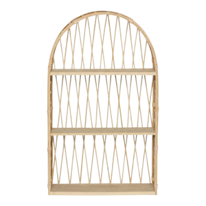 Handcrafted Rattan Arch Wall <b>Shelf</b> Decorative Storage <b>Rack</b> for Home Luxury Hotel Spa Restaurant Display Natural Bamboo Decor - Product Image 1
