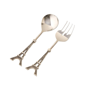 Ensemble de serveurs à salade en acier inoxydable et laiton, meilleur prix, 2 pièces, poignée design feuille, accessoires de vaisselle, qualité supérieure - Product Image 5