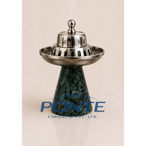 Luxury Green Marble Mubkhar Arabic Incense Burner Premium Stainless Steel <b>Bakhoor</b> Holder & <b>Oud</b> Mabkhara for Ramadan Home Decor - Product Image 3