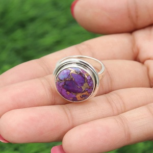 Natural Purple Copper Turquoise 925 Sterling Silver Handmade Designer <b>Ring</b> Elegant Gemstone Statement Jewelry <b>Boho</b> <b>Ring</b> - Product Image 3