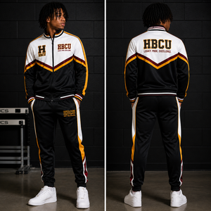 Ensemble de survêtement streetwear HBCU pour hommes, coupe ajustée, sweat à capuche et pantalon de jogging, prix de gros, survêtement haute performance pour l'université - Product Image 3